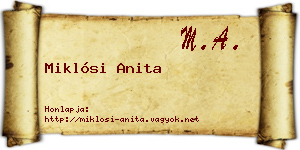 Miklósi Anita névjegykártya