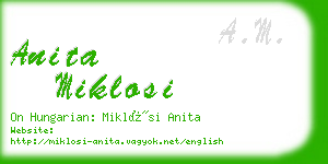 anita miklosi business card